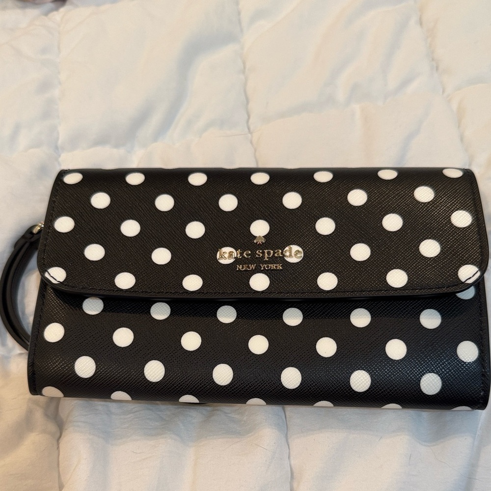 Kate Spade Black and White Polka Dot Wristlet